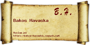 Bakos Havaska névjegykártya